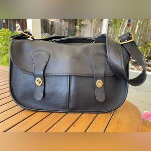 Stunning Vintage Coach Black Musette